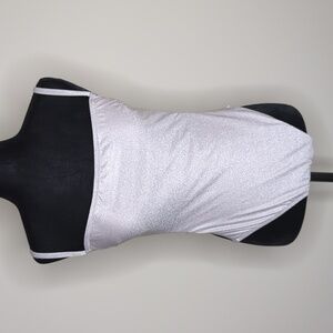 Victoria's Secret silver sparkle one piece swim suit size XL